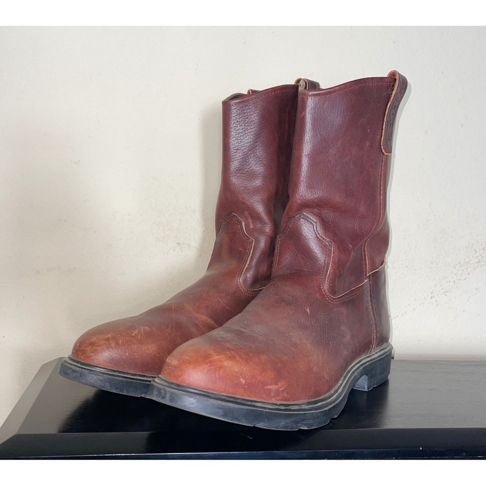 Red Wing Pecos 1132 Brown Leather Pull On Soft Toe Work Boots USA Size 14 D